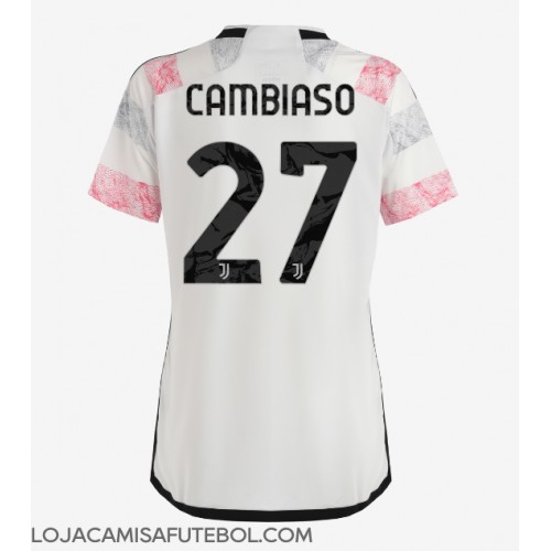 Camisa de Futebol Juventus Andrea Cambiaso #27 Equipamento Secundário Mulheres 2023-24 Manga Curta